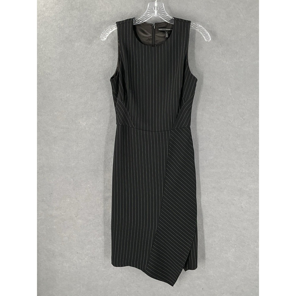 White House Black‎ Market Dress Women 2 Asymmetric Sleeveless Pinstriped Career